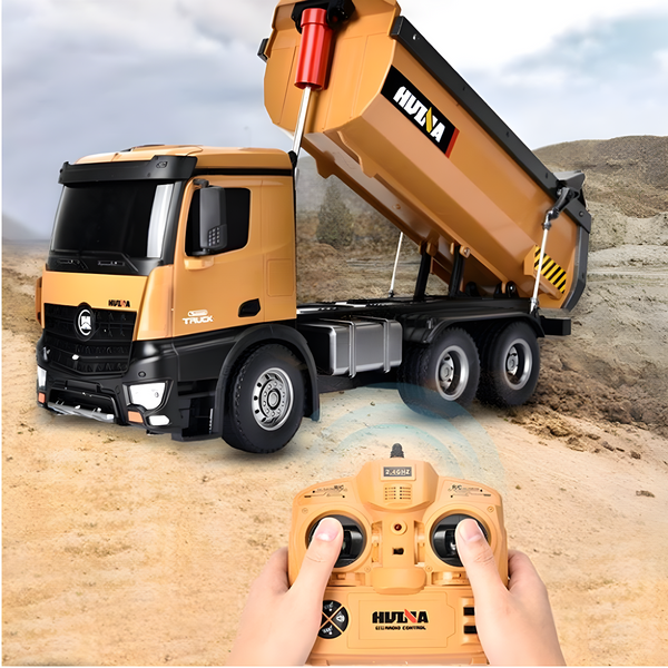 Huina Toys 1573 1:14 Самоскид на радіокеруванні з рухомим кузовом Yellow 1114 фото