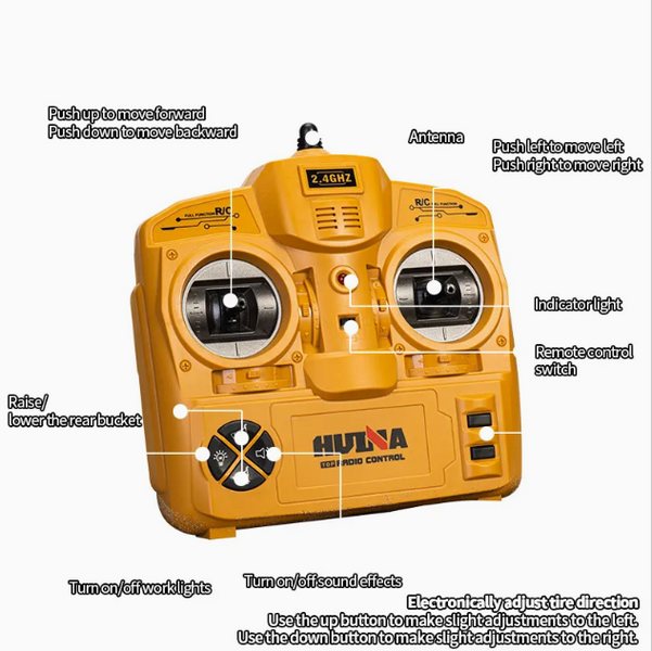 Huina Toys 1573 1:14 Самоскид на радіокеруванні з рухомим кузовом Yellow 1114 фото