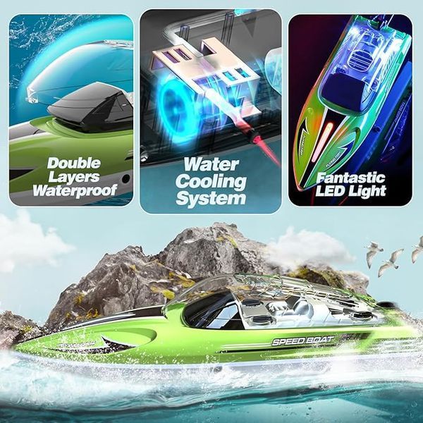 Катер на радіокеруванні HJ813 25 км/год 150 м 1100 mAh 36 см кораблик на пульту дитяча іграшка 1117 фото
