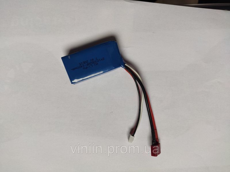 Акумулятор силовий Li-Poli 7.4V 1400mAh Т-штекер (T-plug&nbsp;) 3133 фото