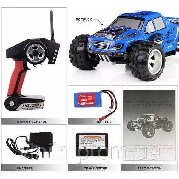 Монстр-трак на пульту WLtoys A979 4WD 50 км/год високошвидкісний автомобіль7,4 В1100mAh 3155 фото