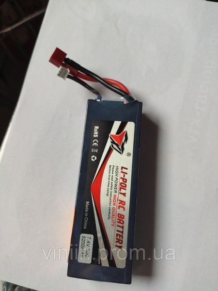 Акумулятор силовий Li-Poli 7.4V 5200mAh Т-штекер (T-plug&nbsp;) 4093 фото