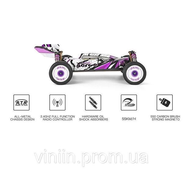 WLtoys RC 124019 1/12 2,4G 4WD 60Km / h 550 Brush машинка баггі (60 км /год) 4146 фото
