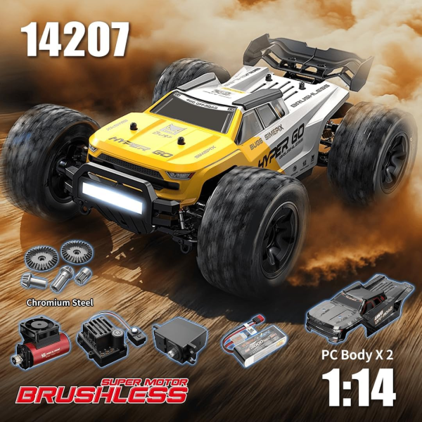 MJX 14207 Hyper Go Безколлекторная RTR 4WD 1:14 Радиоуправляемая машинка (80 км/час) 3792 фото