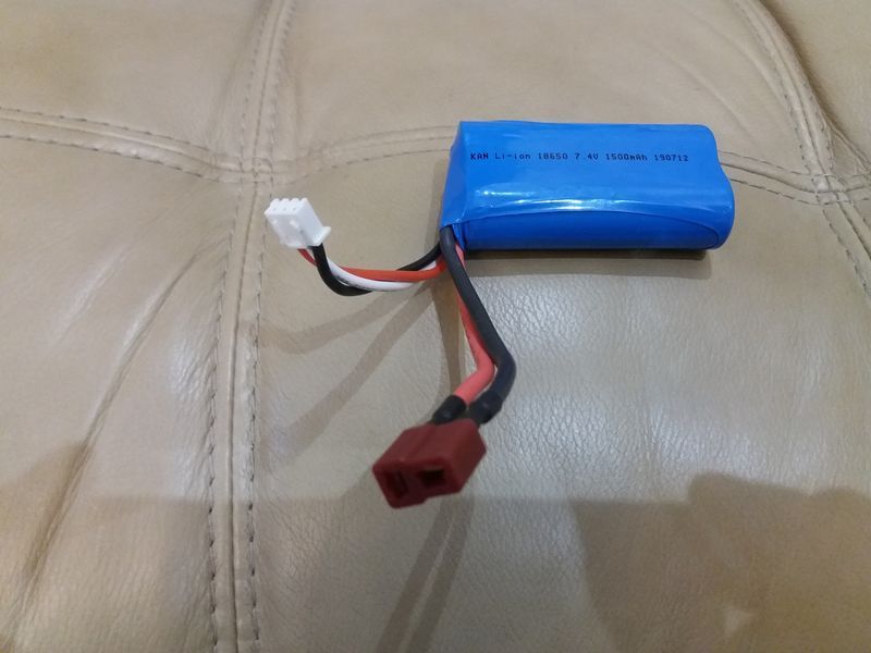 Аккумулятор силовий HJ 18650 1500mAh 7.4В для WLtoys 12428 и JJRC Q39 Т-штекер 1717 фото
