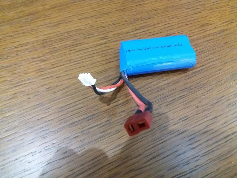 Аккумулятор силовий HJ 18650 1500mAh 7.4В для WLtoys 12428 и JJRC Q39 Т-штекер 1717 фото
